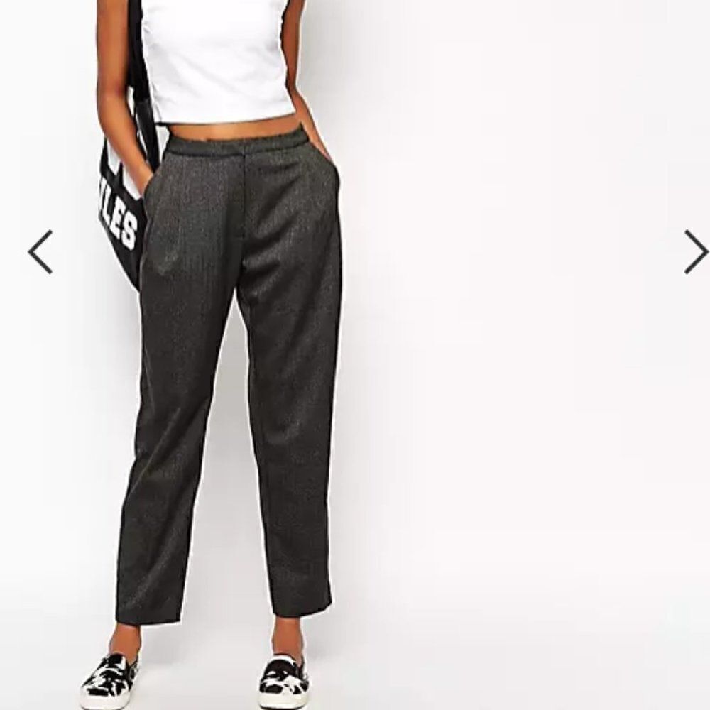 Monki Grey Tailored Tapered Slacks